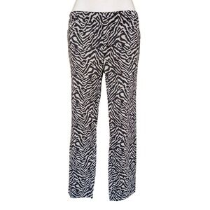 Banana Republic Sloan Zebra Print Ankle Pants Womens 10 Black White Slim Stretch